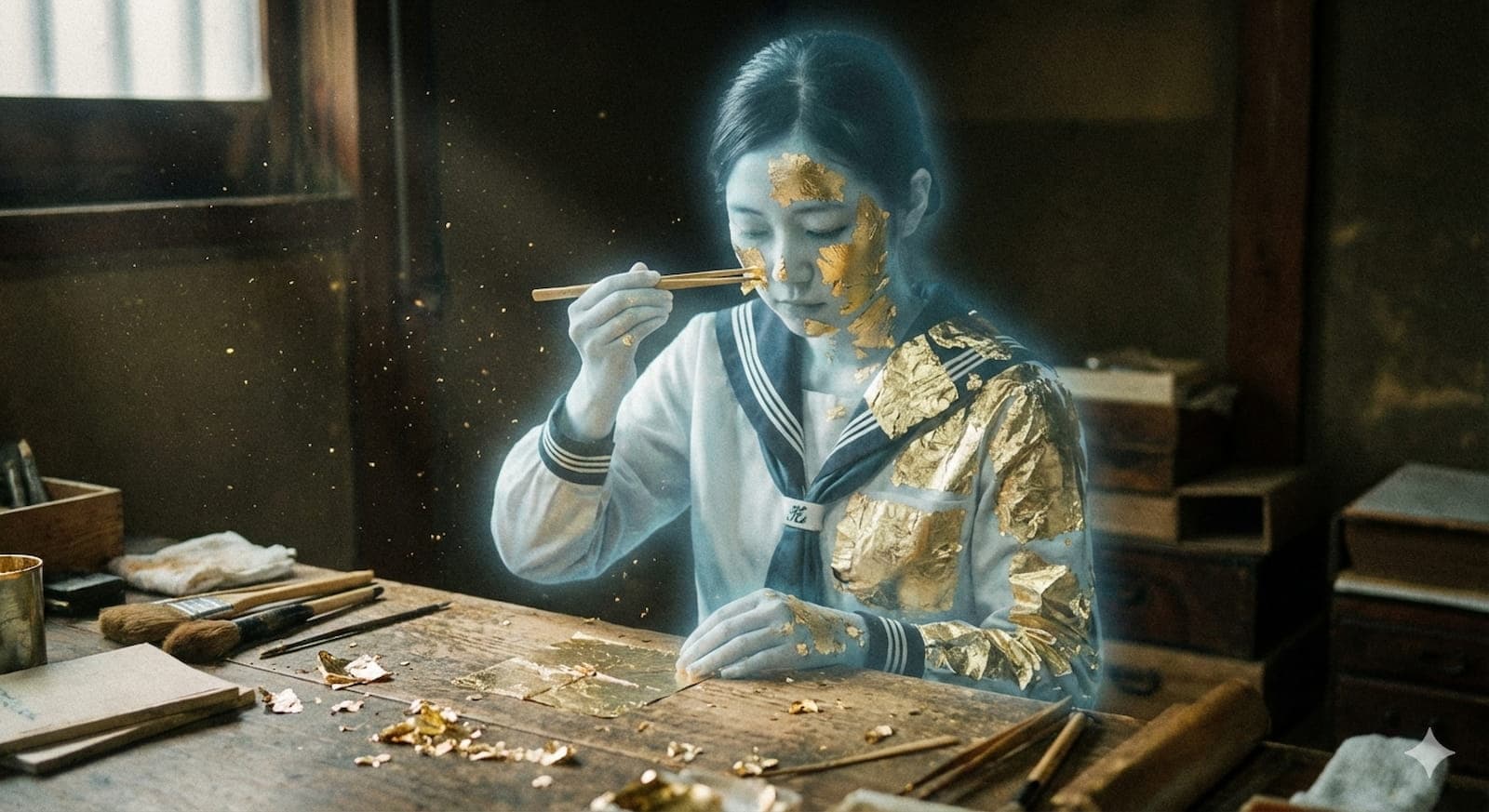 金沢箔打ちの花子